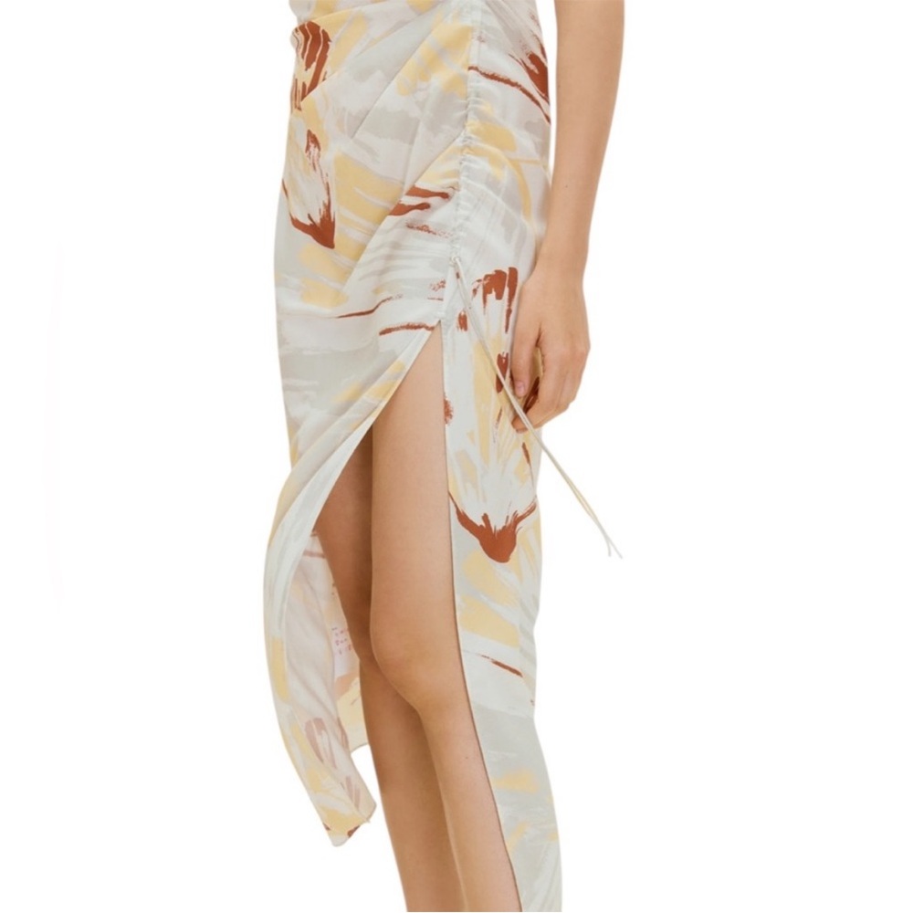 NWT Neiwai x Savislook Shell Print Tencel Shirred Slit Maxi Dress Size 6 $168 - Picture 5 of 12